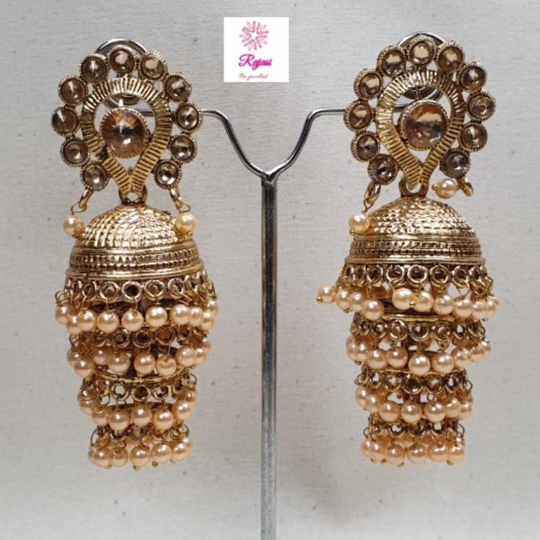 Gold shop pearl jhumka