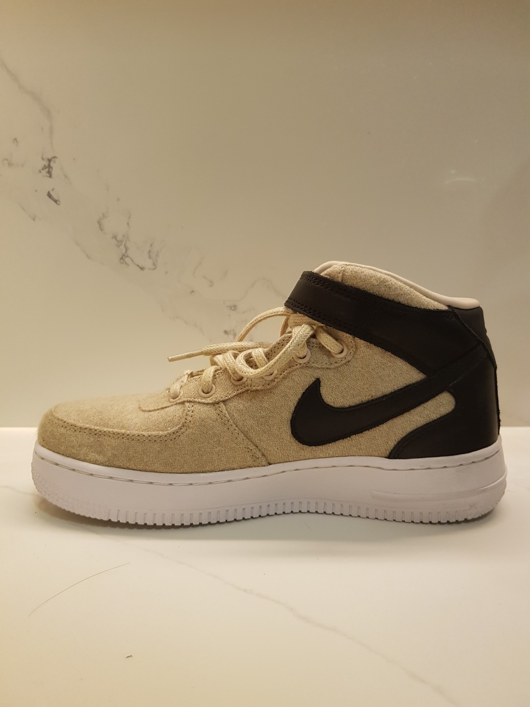 nike wmns air force 1 07 mid leather premium oatmeal