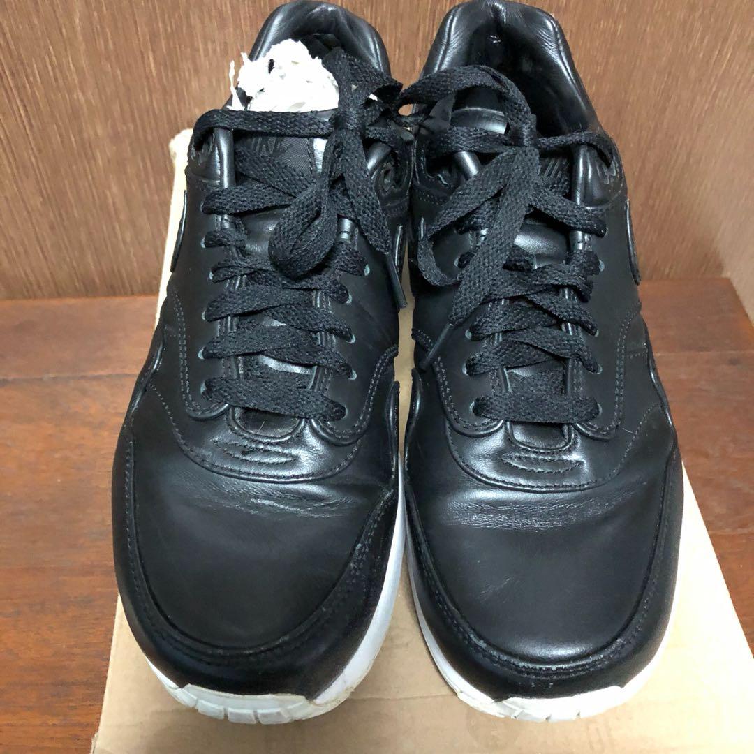 Nike air max 1 all black leather online