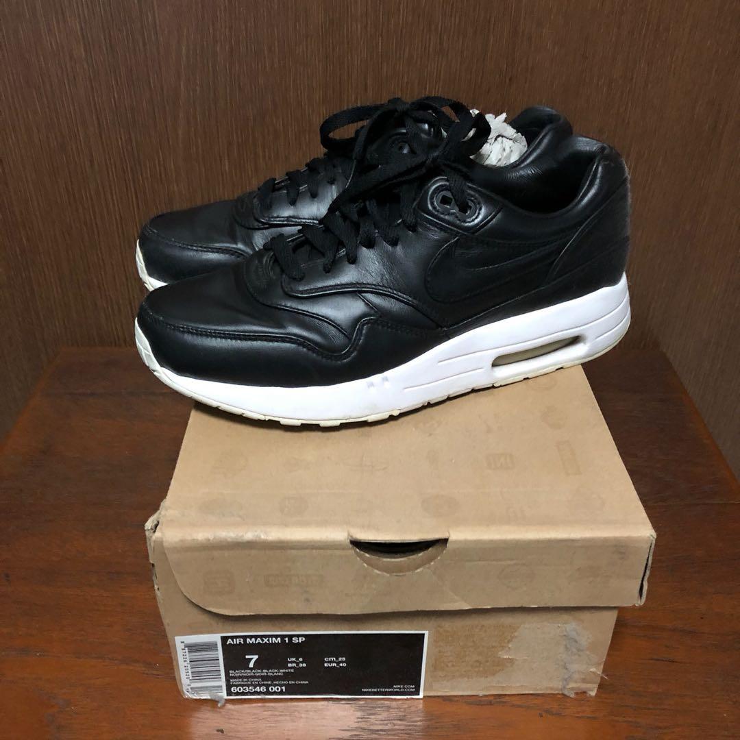 Nike air max 1 black new arrivals leather