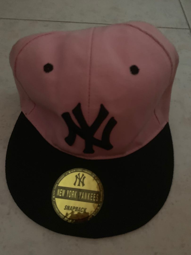 light pink ny cap
