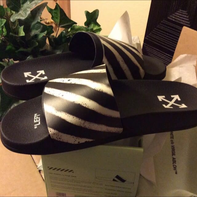 Off-white sliders, Luxury, Apparel on Carousell