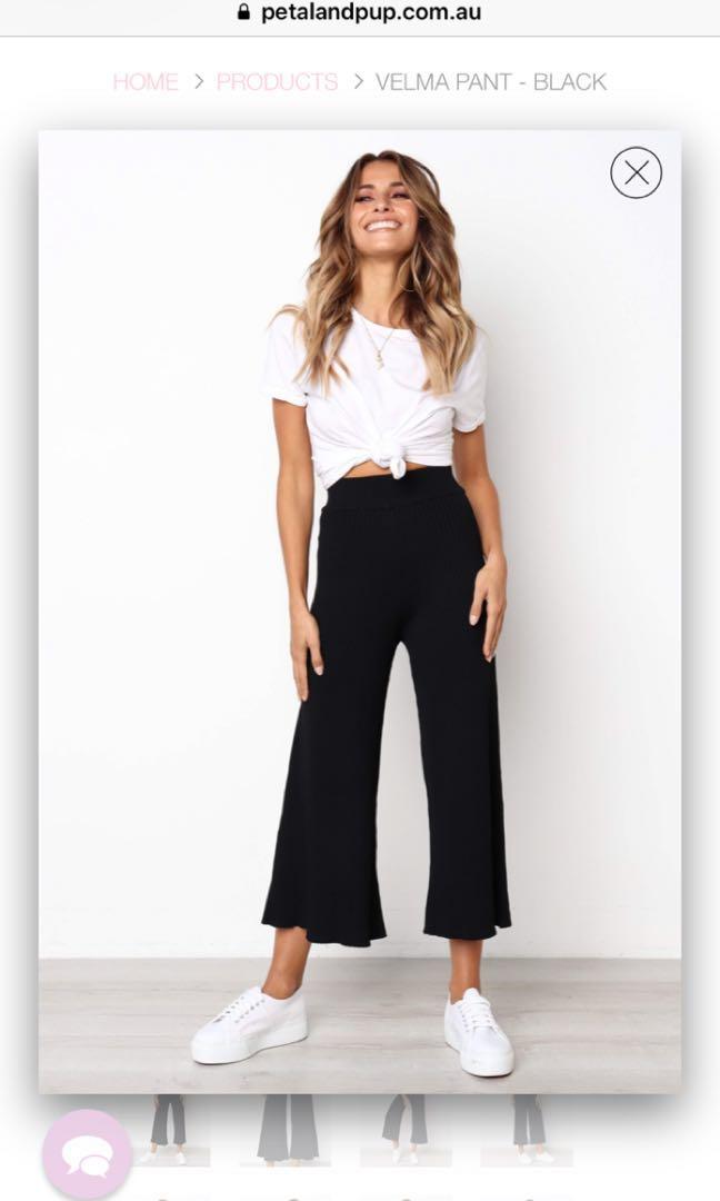 Petal Pup Black Velma Pants Size 12 Culottes Style Women S