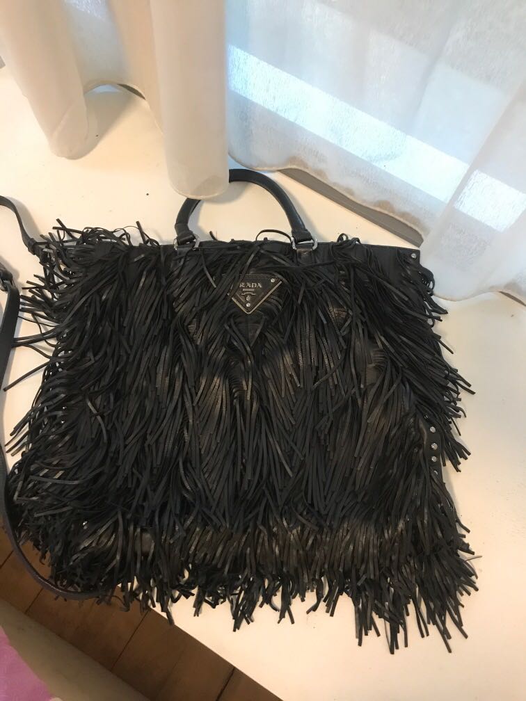 Prada fringe bag, Women's Fashion, Bags & Wallets, Cross-body Bags on ...