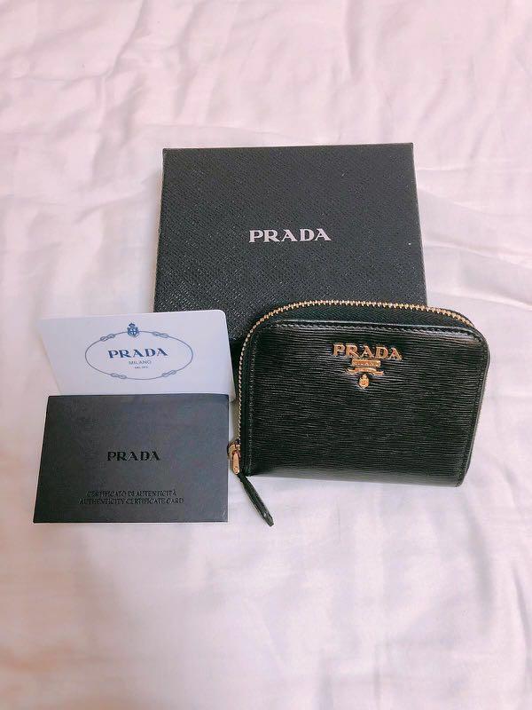 prada saffiano leather coin purse
