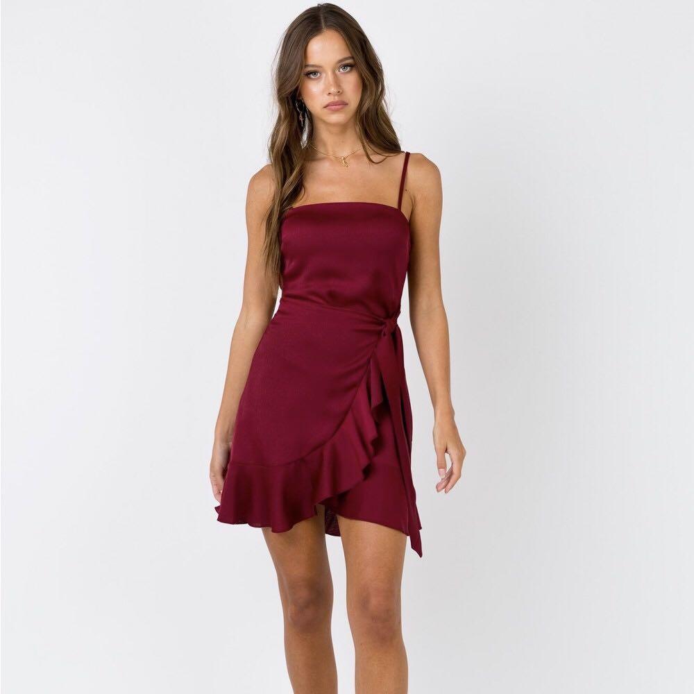 Princess Polly Aleutian Mini Dress Wine Colour, Women's Fashion, Dresses u0026  Sets, Dresses on Carousell