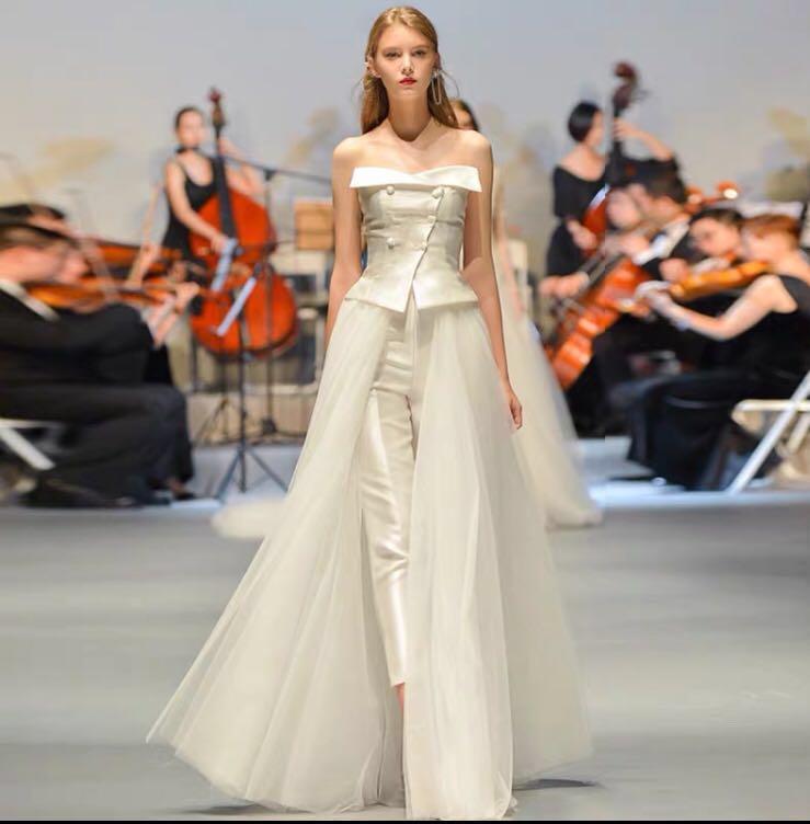 Stylish modern wedding dress pants
