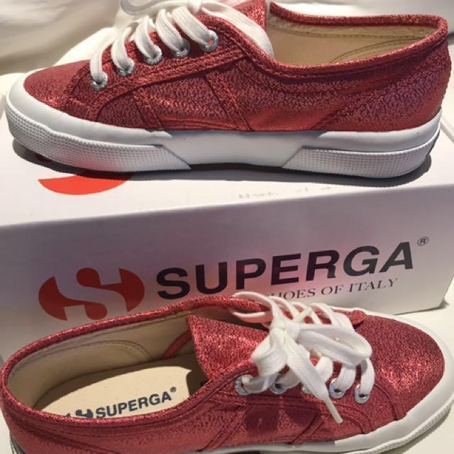 Superga 2750 Lamew Shimmer Red Luxury Apparel On Carousell