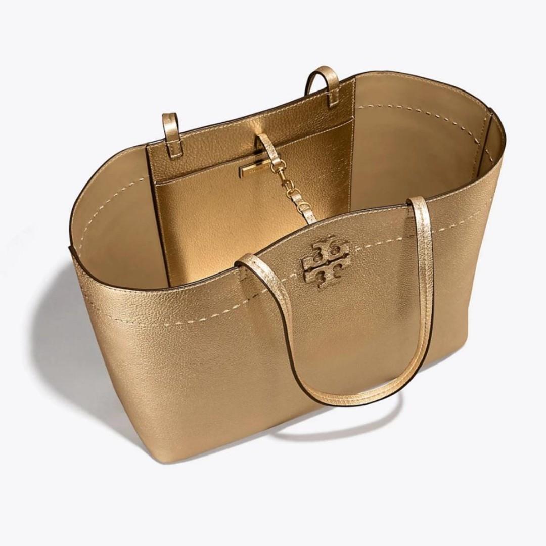 tory burch mcgraw gold tote