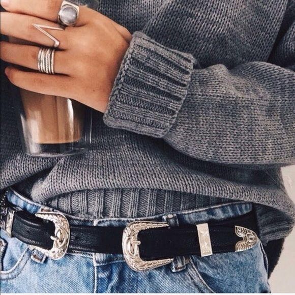 double buckle western belt