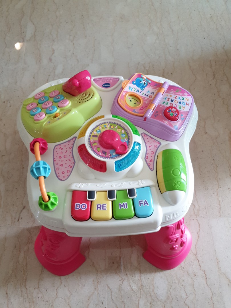 Vtech Pink Sit-to-Stand Learn & Discover Table, Babies & Kids, Infant ...
