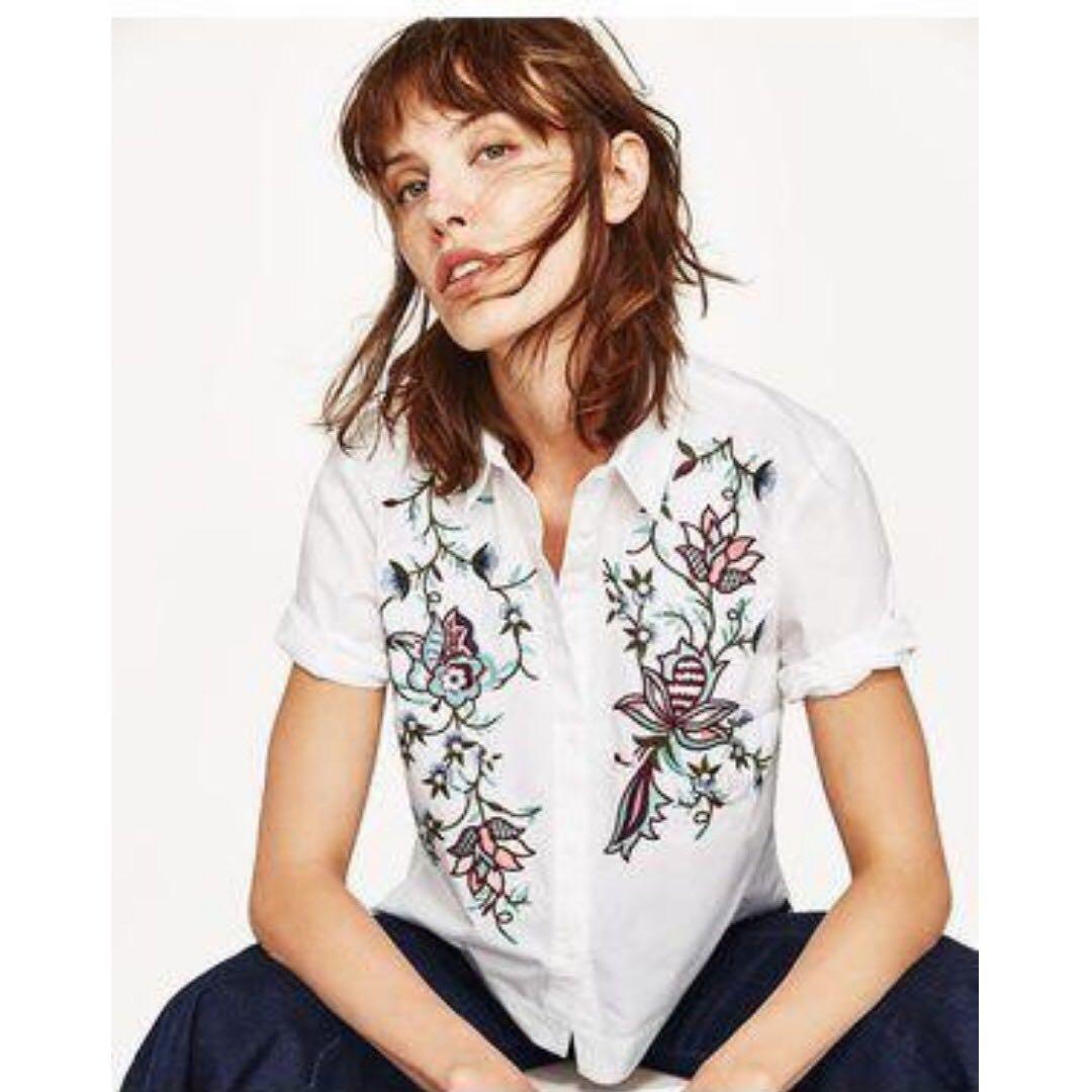 zara floral shirt womens
