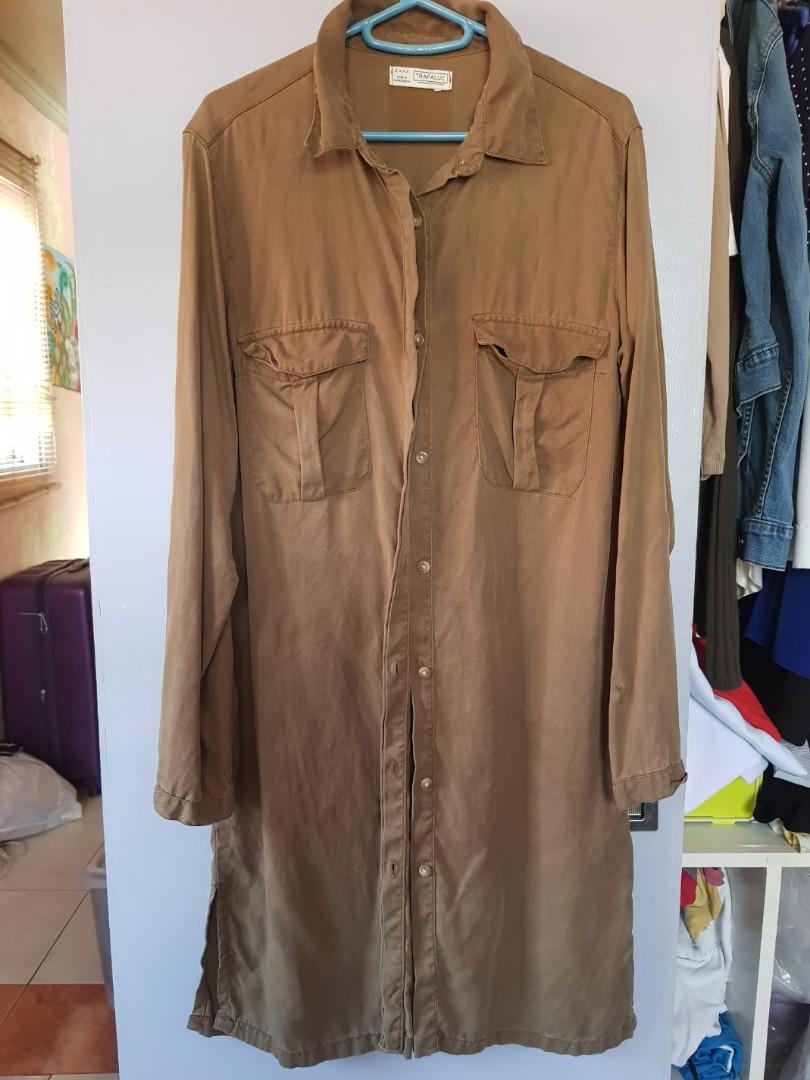 Zara Olive Green Dress Women S Fashion Clothes Dresses Skirts On Carousell