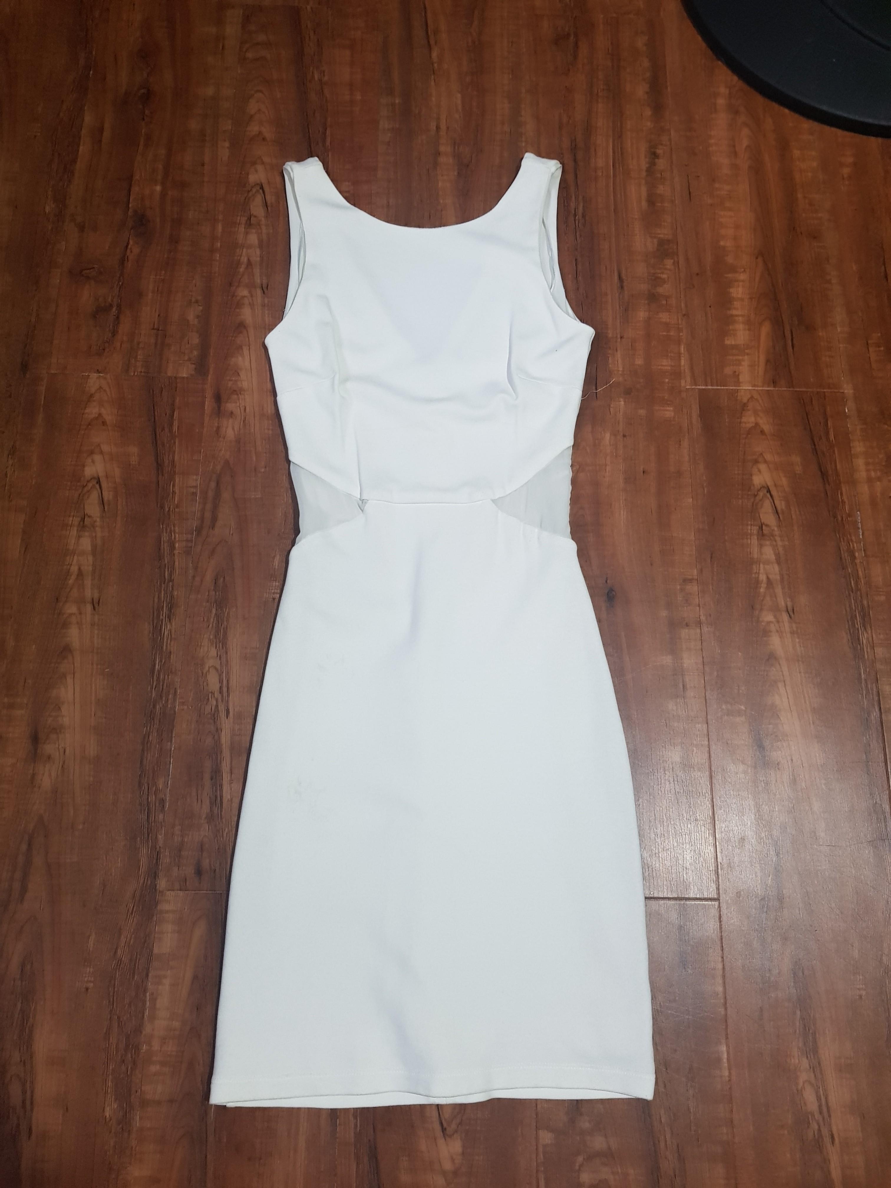 Zara White Bodycon Dress, Women's 