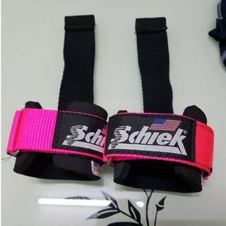 Original Schiek Pink Lifting Wraps Gloves Duvels