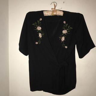 Embroidery Black Top