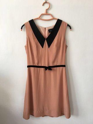 Iroo  蠶絲粉色v領洋裝 36（有實穿照唷）