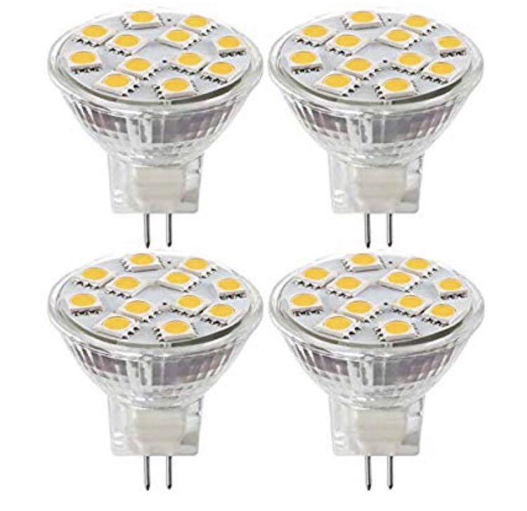 3074 2 4w Led Mr11 Light Bulbs 12v 20w Halogen Replacement Gu4 Bi Pin Base Soft White 3000k Pack Of 4 Electronics Others On Carousell