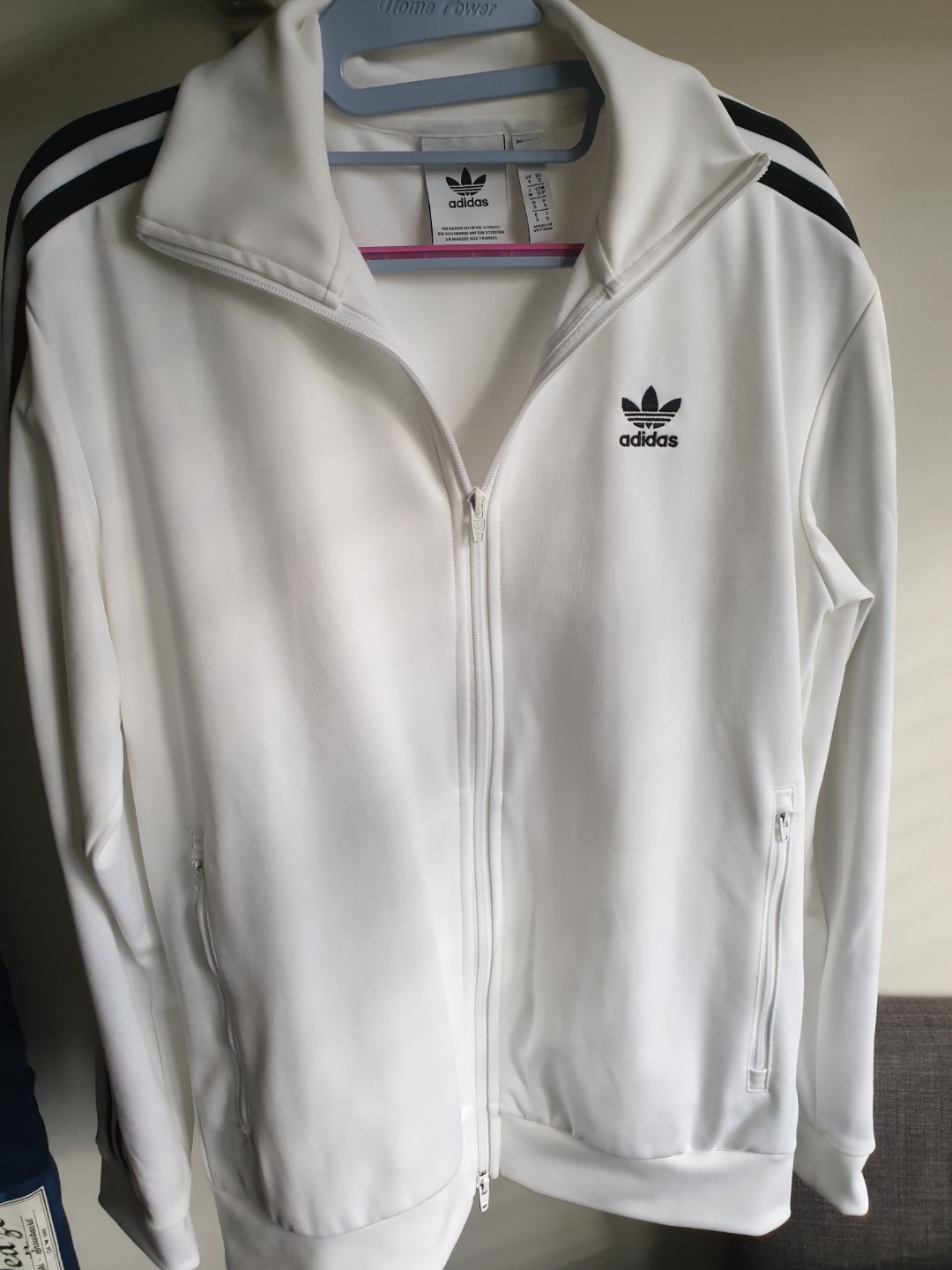 adidas white zip up jacket