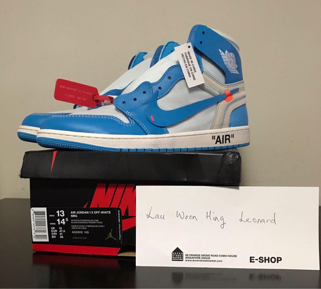 Off White Air Jordan 1 UNC –