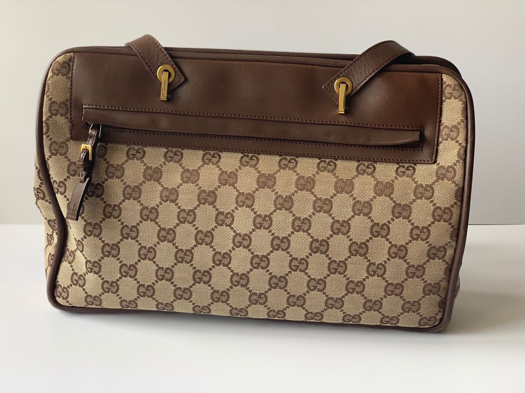 gucci monogram canvas shoulder bag