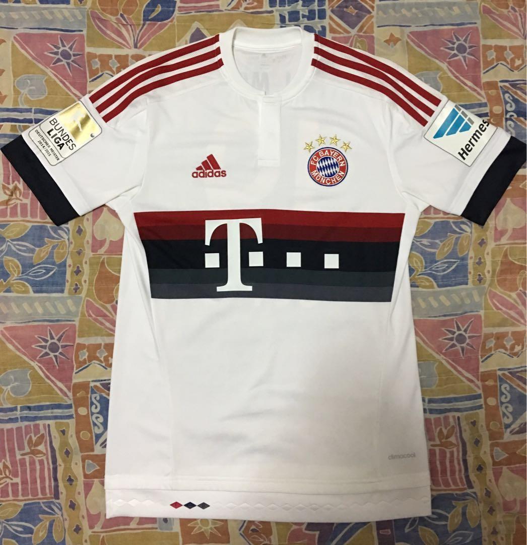 Bayern Munich 15 16 Away Kit With Gotze Printing And Bundesliga Hermes Patch Sports Sports Apparel On Carousell