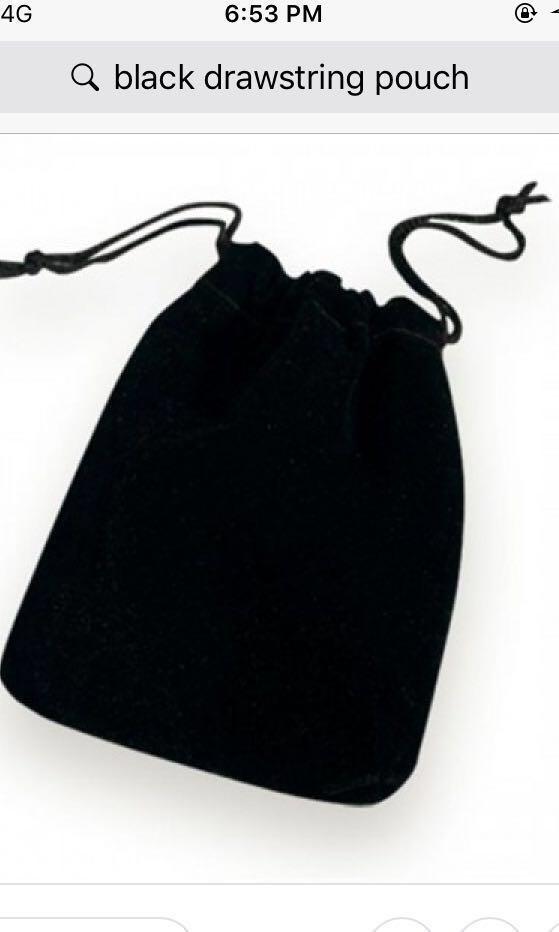Black store drawstring pouch