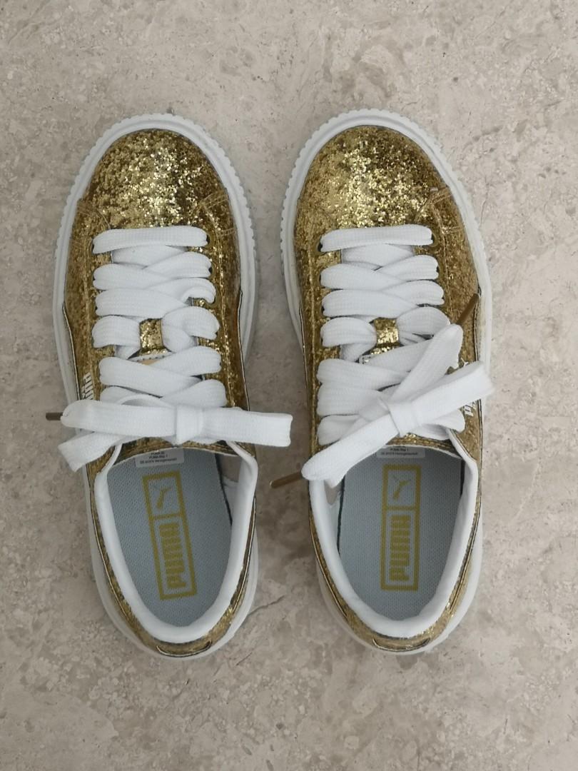 Puma basket sales gold glitter