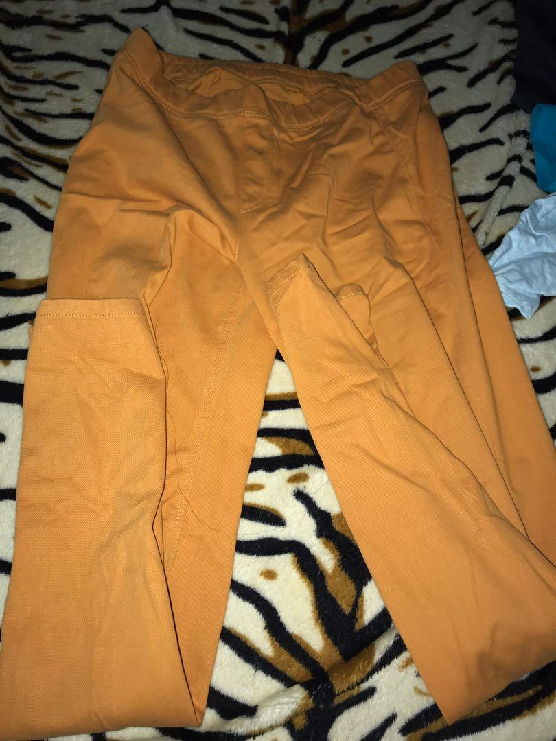 orange jeggings