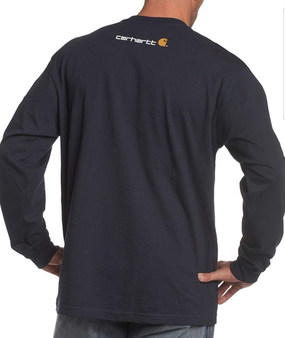 carhartt men's signature logo long sleeve t shirt