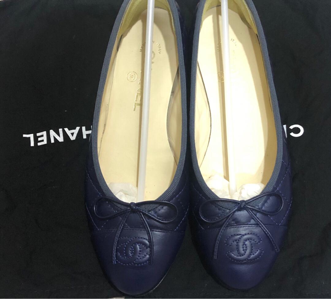 chanel blue flats