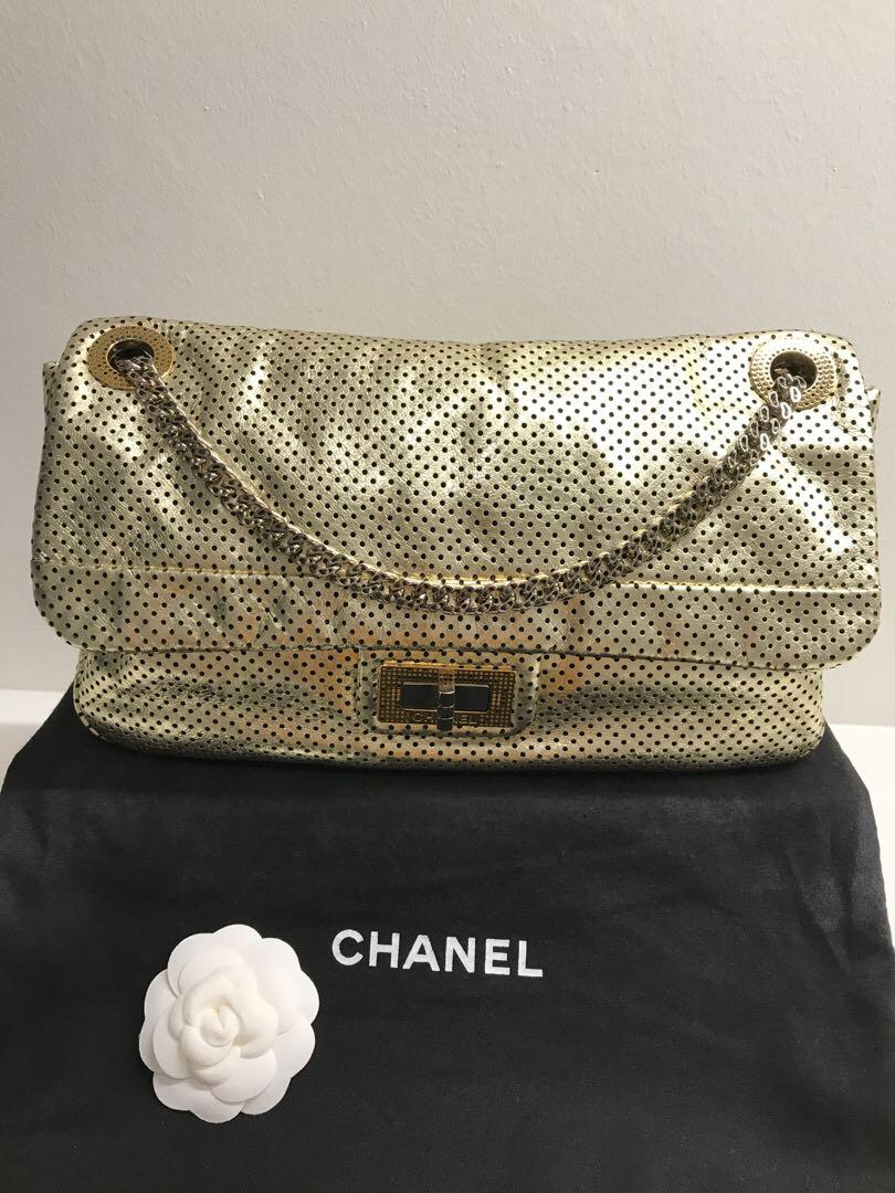 Chanel Perforated Leather Medium Gold Drill Flap