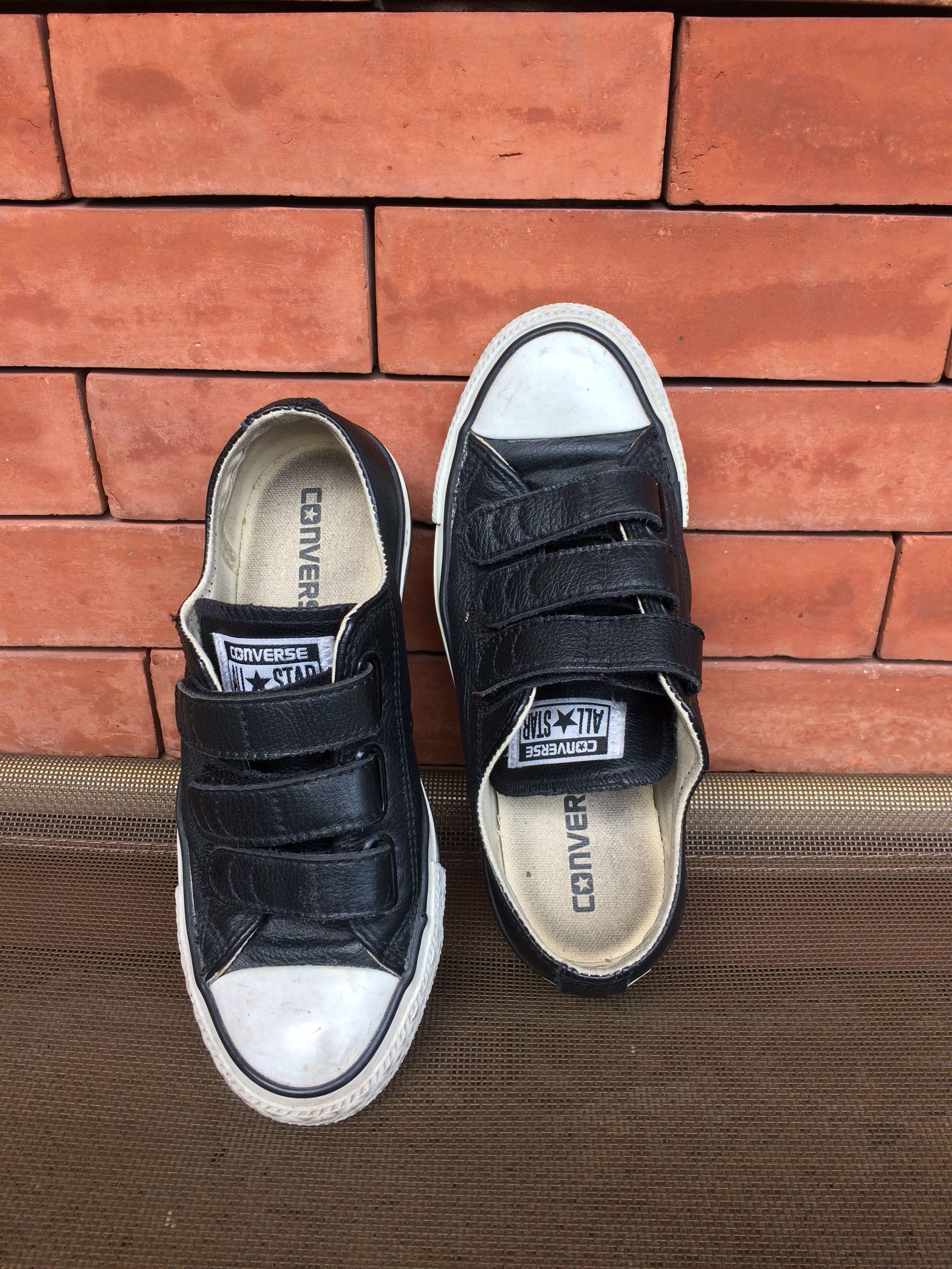 converse leather velcro
