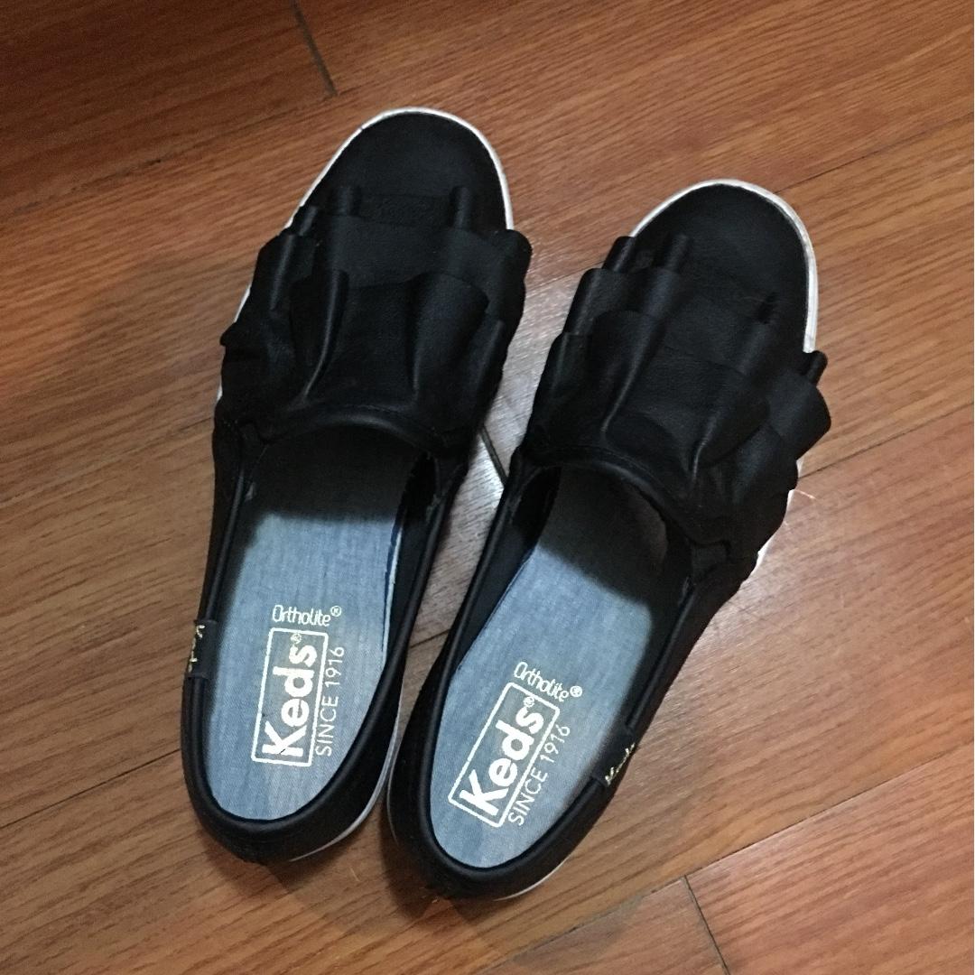 Keds Triple Ruffle Leather Black