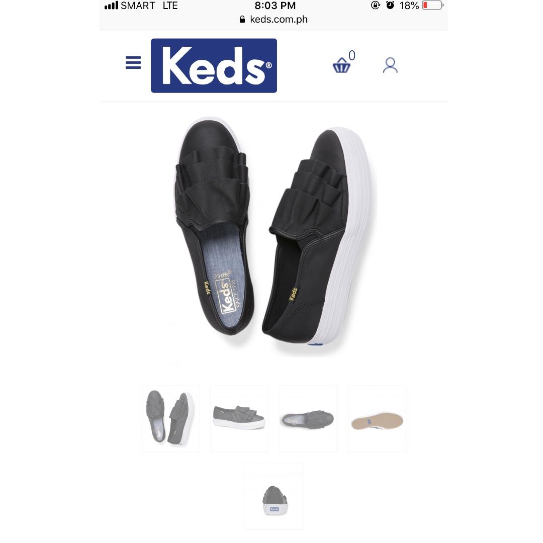 Keds Triple Ruffle Leather Black