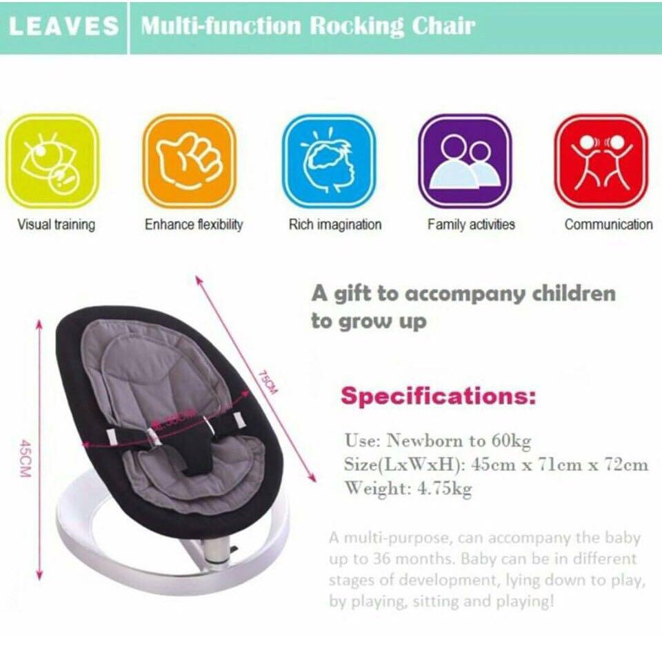 Leaf shape swing baby cradle rocking bouncer chair, Babies & Kids