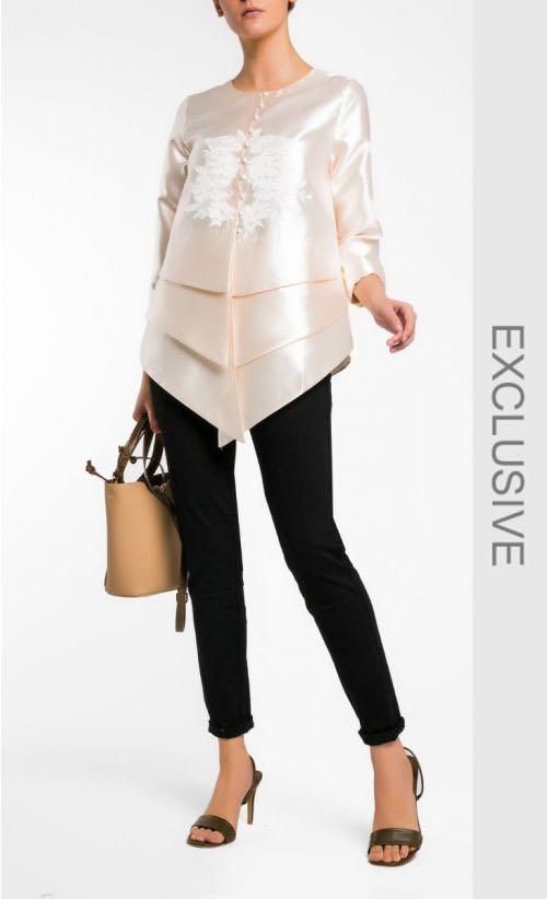 cream peplum blouse