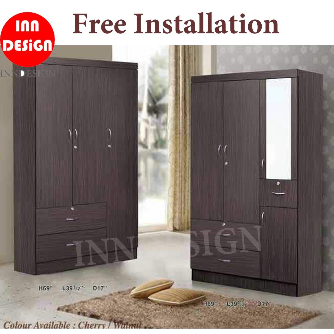 Next Day Delivery 3 Doors Wardrobe Furniture Shelves Drawers