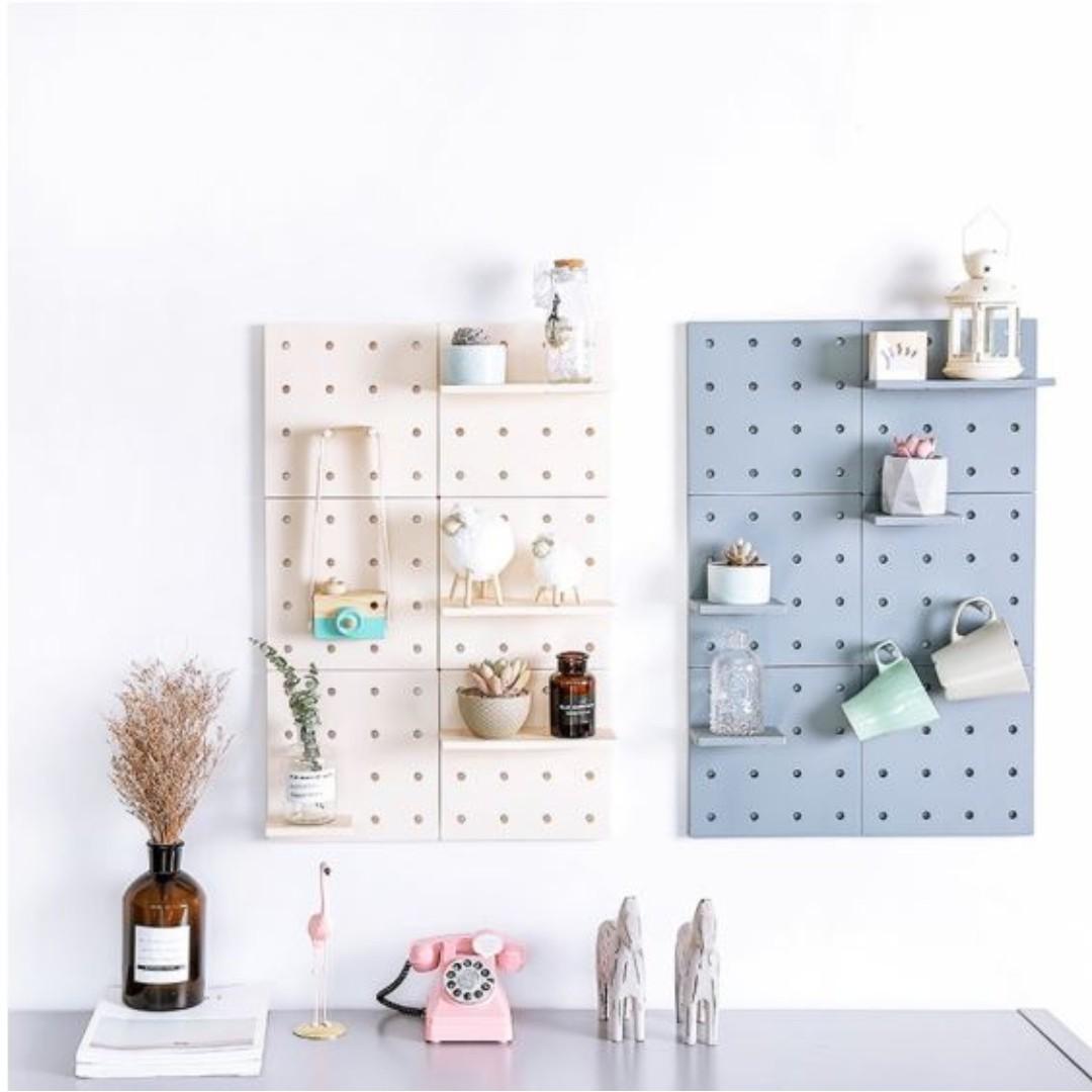 Nordic Wall Pegboard Design Diy Storage Organizer No Drill