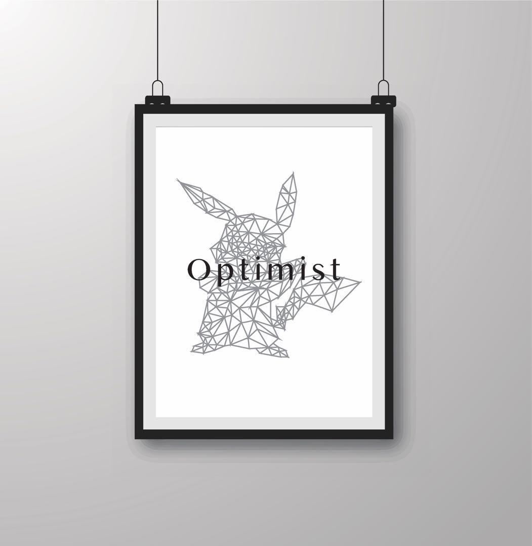 Optimist Pikachu Wall Art Print Design Craft Art Prints On Carousell