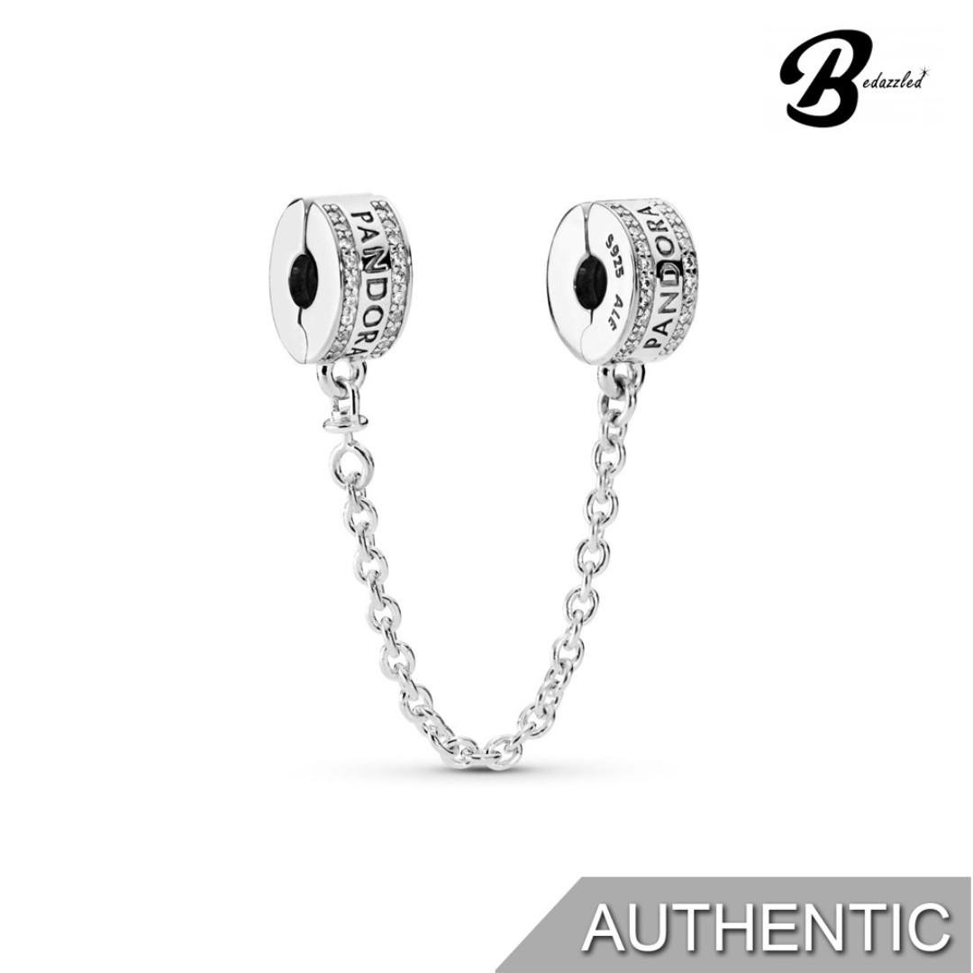 PANDORA LOGO SAFETY CHAIN 792057CZ 05 Authentic Women s Fashion