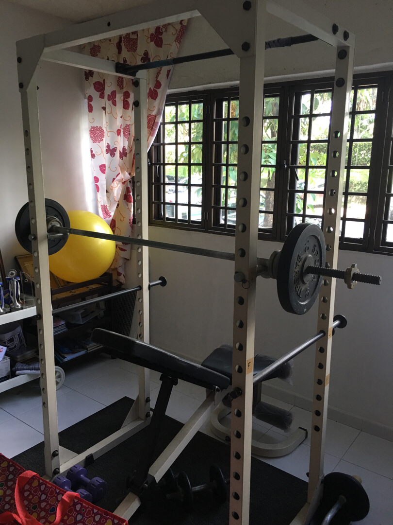 Power Cage Weights Bench Sports Weights Gym Equipment On