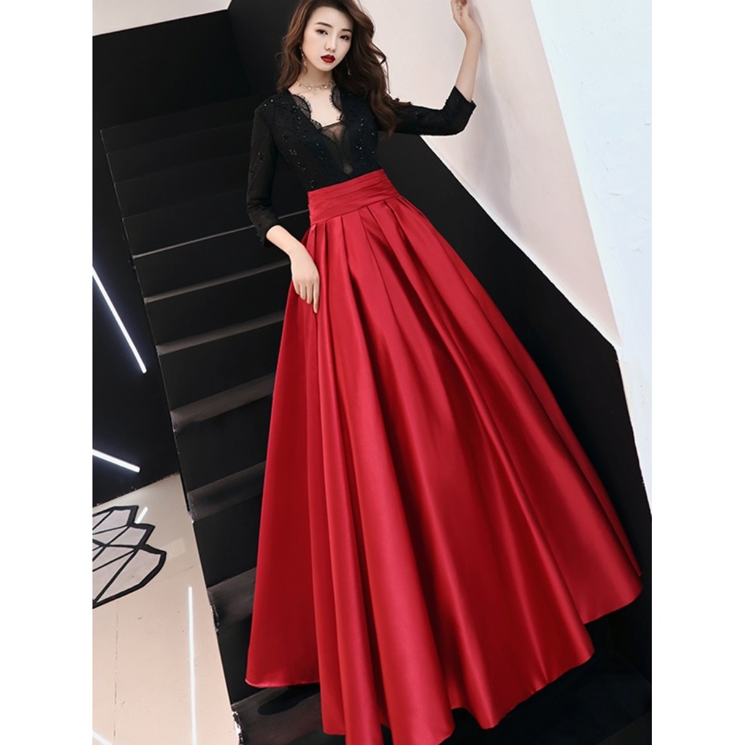 Long gown black and best sale red