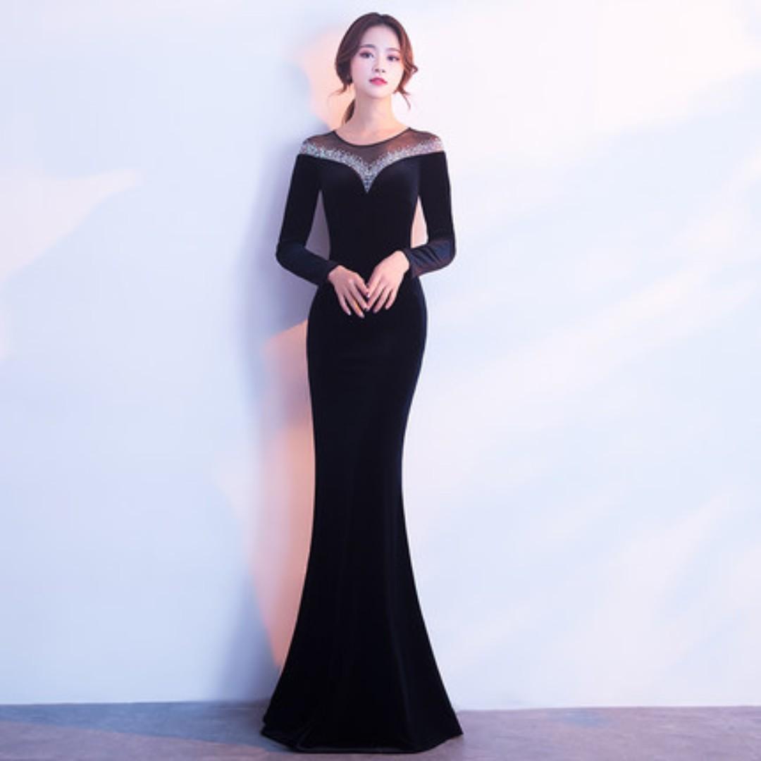 velvet formal dresses long