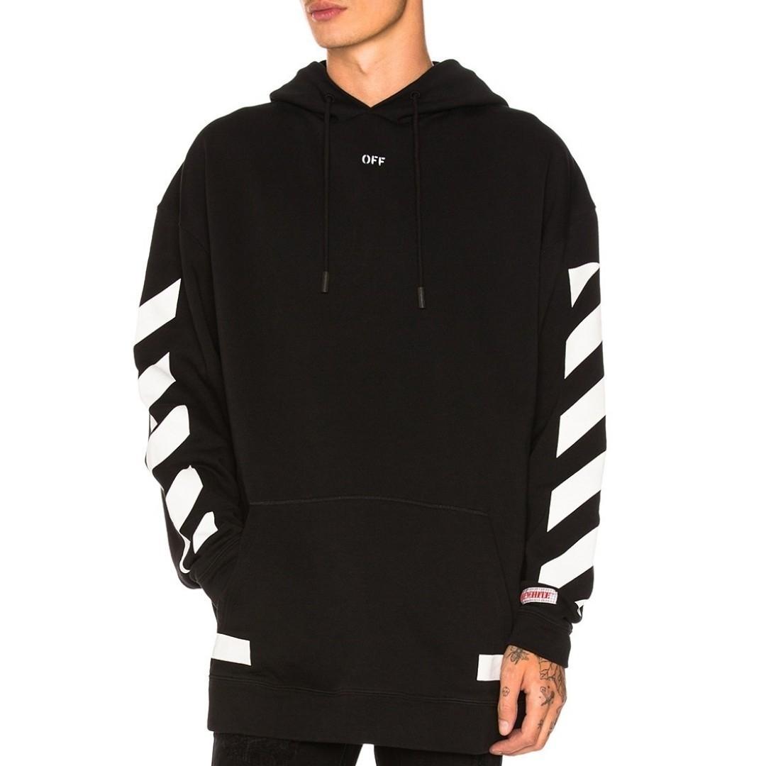 Black diagonal store arrows logo hoodie