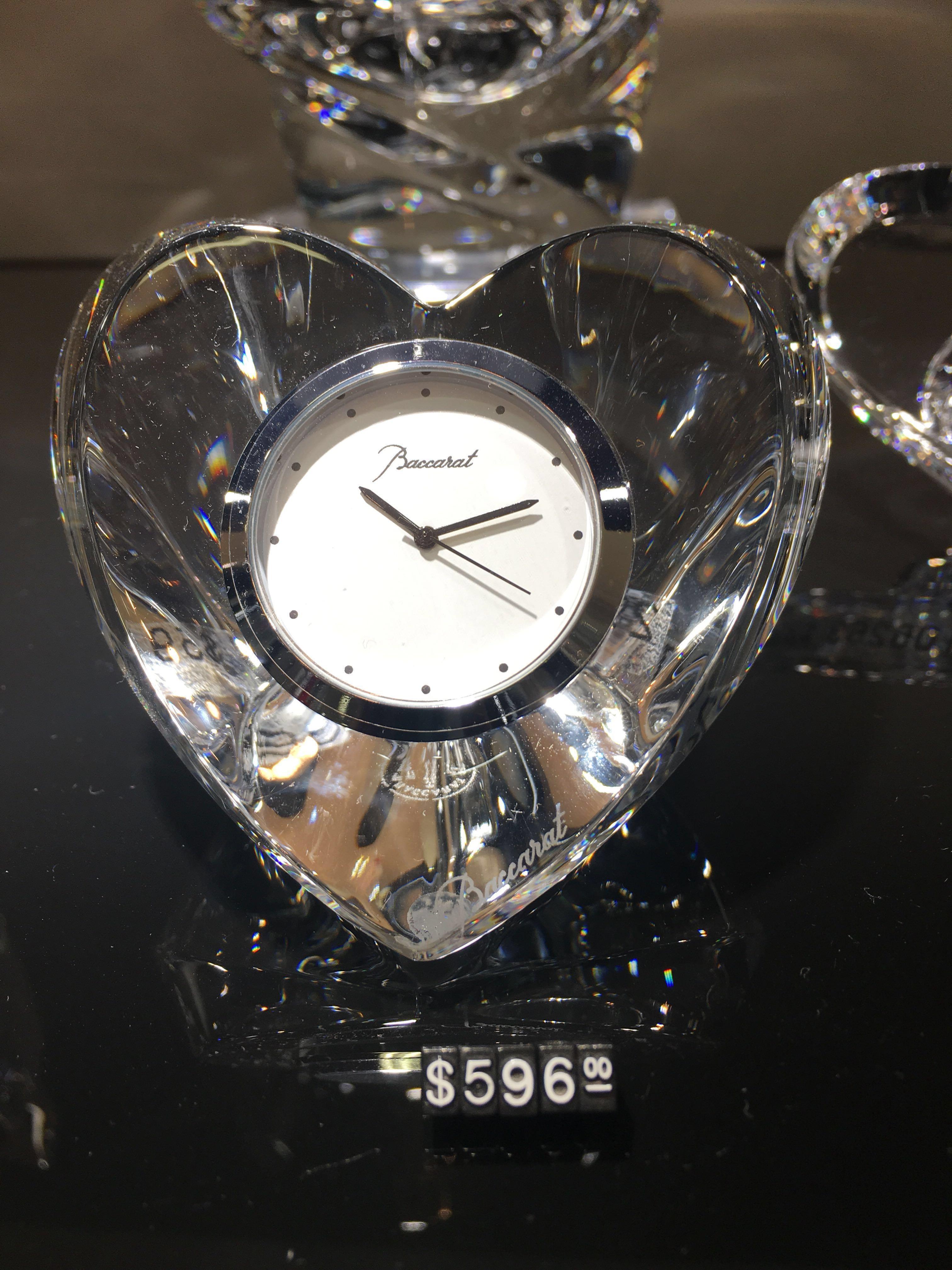 *REDUCED* BACCARAT Crystal Table Clock, Furniture & Home Living, Home