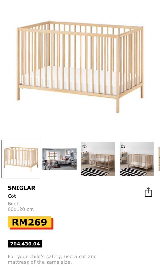 Set Baby Cot Ikea, Babies & Kids, Baby Nursery & Kids Furniture, Cots & Cribs on Carousell