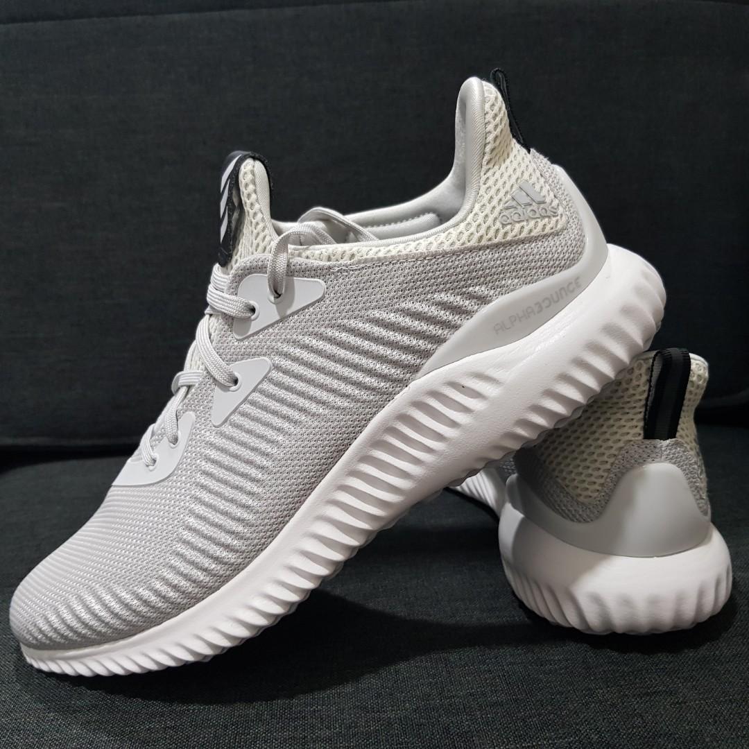 Adidas Alphabounce 1M (Silver), Sports, Sports Apparel on Carousell