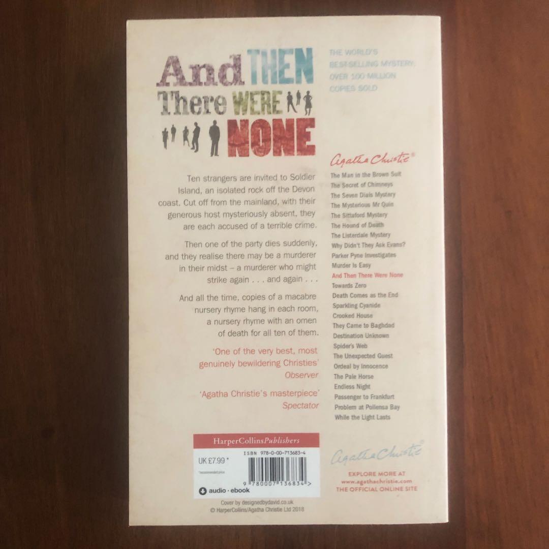 And Then There Were None By Agatha Christie Books Stationery