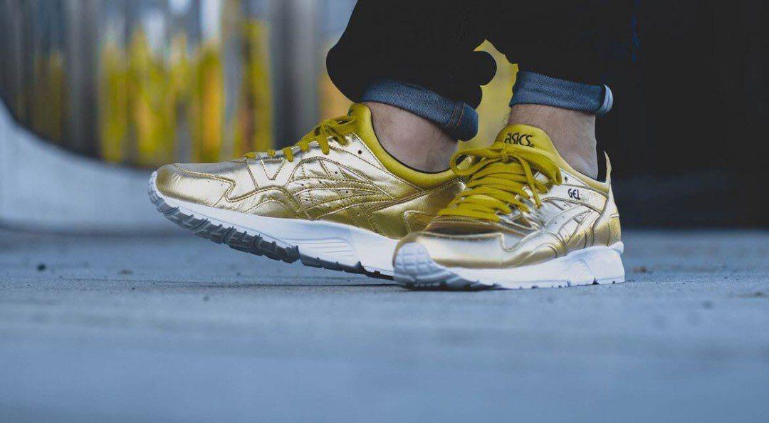 metallic gold asics